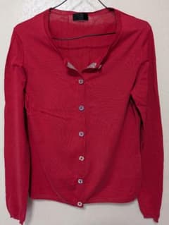 Paul Smith BLACK ポールスミスブラックM赤カーディガン花柄ボタン