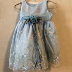【値下】水色刺繍ドレス 花飾り付きのサムネイル