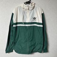 adidas ナイロンジャケット L グリーン/ホワイト　セットアップのサムネイル