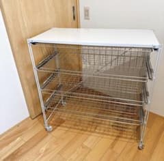 無印良品 ステンレスユニットシェルフ ワイヤーバスケット 4段 - メルカリ