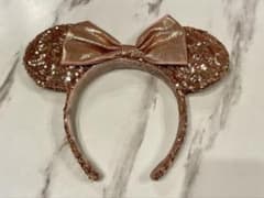 ディズニー カチューシャ ミニー スパンコール リボン ピンクゴールドのサムネイル