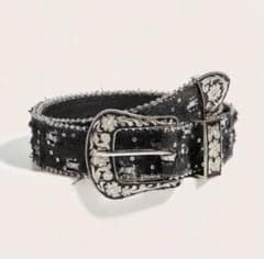 Y2K ウエスタンベルト ブラック 122㎝ - メルカリ