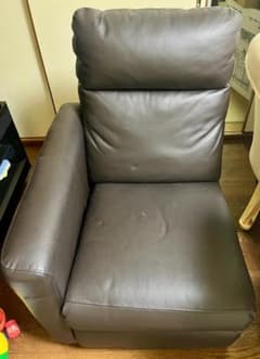 【専用】ダークブラウン 合成皮革 2人掛けソファ　ニトリ　Nストラス　2モーターのサムネイル