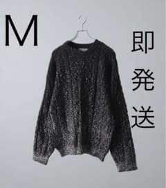 CLEL】M 箔プリント ケーブルクルーネックニット ブラック - メルカリ