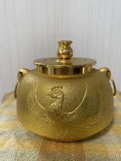 金色の鳳凰デザイン茶釜 昭和天皇皇后ご成婚50周年記念品24KGP - メルカリ