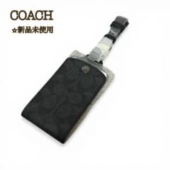 新品】コーチ Coach ラゲッジタグ ネームタ シグネチャーグ グレー