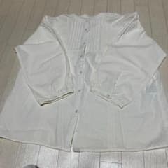 長袖チュニックシャツ 白 LLのサムネイル