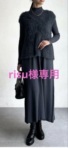 シャギーベスト×ニットワンピースのサムネイル