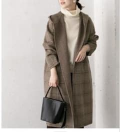 ガウンフードチェックコート URBAN RESEARCH ROSSOのサムネイル