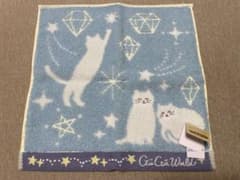 GuGu World タオルハンカチ 猫柄 ブルーのサムネイル