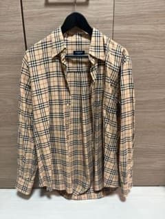 【美品】BURBERRY LONDON ノバチェック 長袖シャツ L相当サイズ3