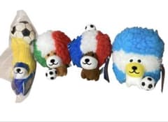 Afro Dog World Soccer Dog Plush Toy Set of 4 (Vintage)