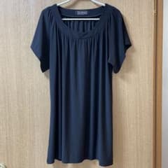 半袖カットソーチュニック黒のサムネイル