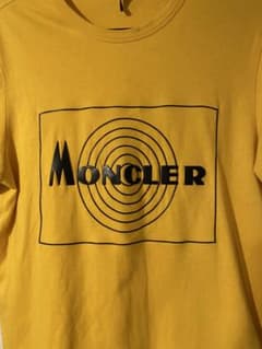 美品】モンクレール 立体ラバーロゴ Tシャツ イエロー Sサイズ 正規品 