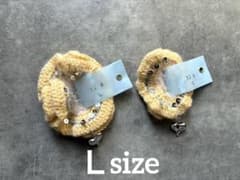 シュシュ　Lサイズ　イエロー　リンクコーデ　ハンドメイド　色変更可能　かぎ針編みのサムネイル