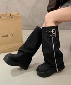 黒 ロングブーツ ‼️のサムネイル