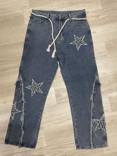 Ｓ様専用⭐︎星刺繍ダークブルーデニムパンツのサムネイル
