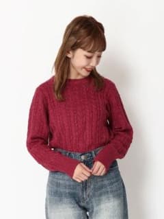 [新品]ベーシックケーブルニットプルオーバーのサムネイル