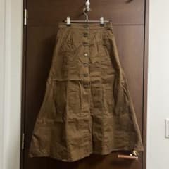 UNIQLO フロントボタン ロングスカート ブラウンのサムネイル
