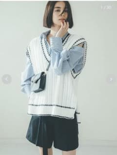 オーバーサイズステッチニットベストのサムネイル