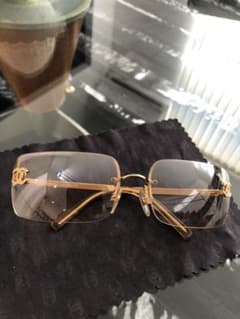 CHANEL  シャネル　サングラス　4104-B  ゴールド金　ラインストーンのサムネイル
