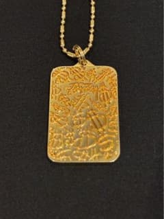 STUSSY ドッグタグ ネックレス　ゴールド　90s　美品　プロダクトラベル付のサムネイル