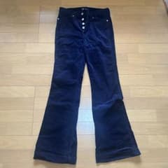 GAP コーデュロイ ハイライズ フレアパンツ ネイビーのサムネイル
