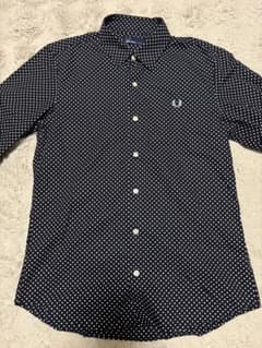 FRED PERRY ドット柄 長袖シャツ ネイビーのサムネイル