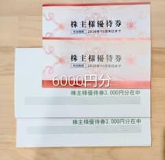 ペッパーフードサービス株主優待券6000円分 2026年10月末日までのサムネイル