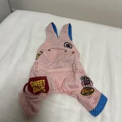 犬服 オーバーオール ヒッコリー ワッペンのサムネイル
