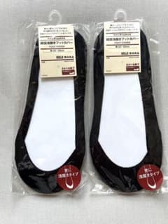 新品未開封◆無印良品 フットカバー 黒 23-25cm 2足セットのサムネイル