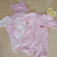 60サイズ♡ベビードール♡カバーオール&肌着&帽子セットのサムネイル