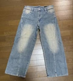LAKOLE メンズ ワイドデニムパンツ ライトブルーのサムネイル