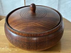 山中漆器 木製 蓋付き 菓子鉢 光琳 6寸のサムネイル