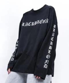 BLACKBLOND ビビディ クラッシュドフェイス 長袖Tシャツ (ブラック)のサムネイル