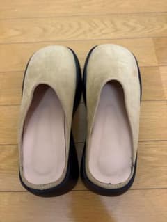 スクエアトゥ 厚底サボサンダル ベージュのサムネイル
