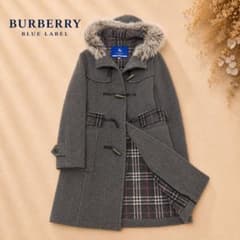 BURBERRY BLUE LABEL ノバチェックダッフルコート M ファー BURBERRY BLUE LABEL ノバチェックダッフルコート M ファー - メルカリ