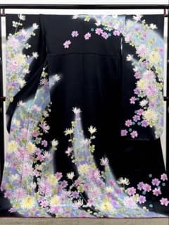 振袖 刺繍 相良刺繍 銀通し 身丈176cm トールサイズ HKT224 - メルカリ