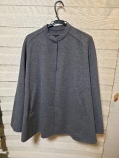 ミラオーウェン ウール混スタンドカラーリバーケープコート グレー 0