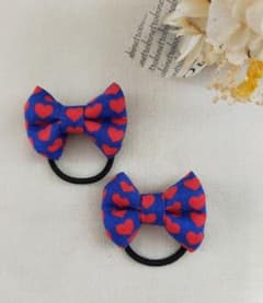 ２２．ハンドメイド　ハート　kids　ヘアゴムのサムネイル