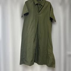 オリーブグリーン シャツワンピース 半袖のサムネイル