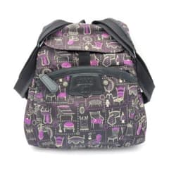 美品】ANNA SUI アナスイ リュック A4収納可 ブラック×パープル - メルカリ