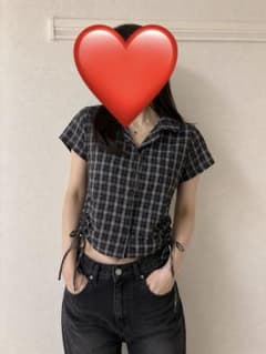 【新品】shein チェック柄 半袖シャツ ブラウスのサムネイル