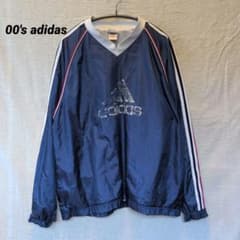 00's adidas アディダス Vネックナイロンピステ