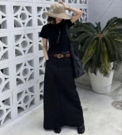 新品タグ付きok.soon オクスン maxi skirt black サイズS - メルカリ