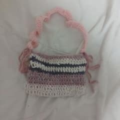 ハンドメイド かぎ針編み バッグ小さめのサムネイル