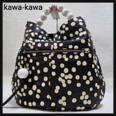 美品]kawa-kawa ワンショルダーバッグ ドット柄 ボールハンドル - メルカリ