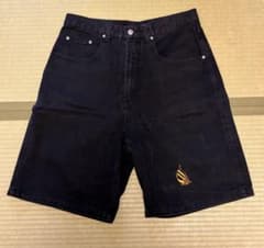 90s NAUTICA ショートパンツ w34ブラックデニム　バギー　B系　古着のサムネイル