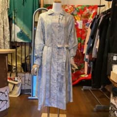のっち様専用！希少！白大島紬　コートワンピース！のサムネイル