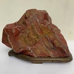 天然石 鑑賞石 赤石 台座付き 日本三大名石 - メルカリ